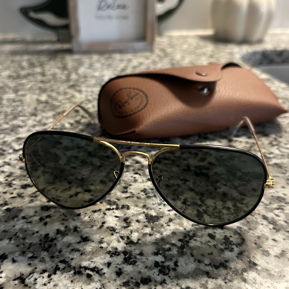 Ray-Ban Black and Gold Sunglasses